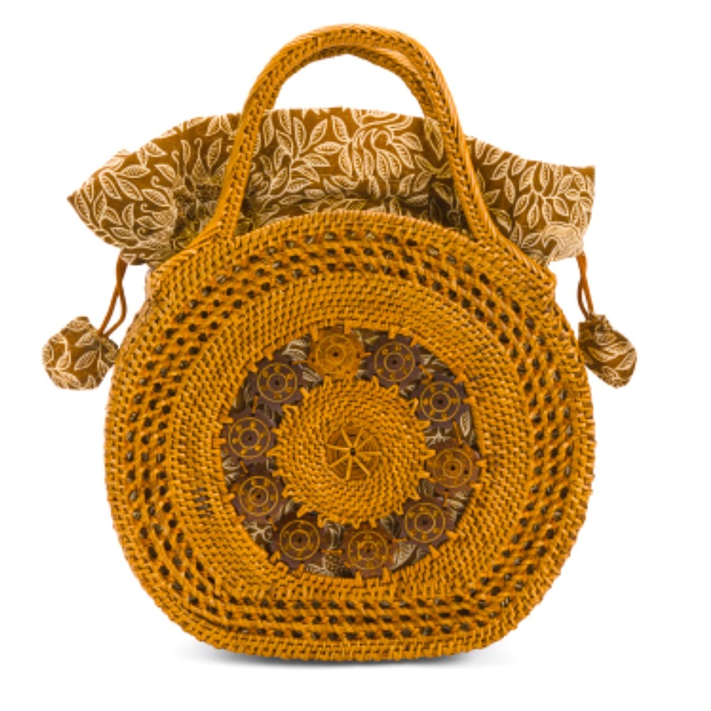 NEW Made in Indonesia Unique Ate Coconut Rattan Satchel